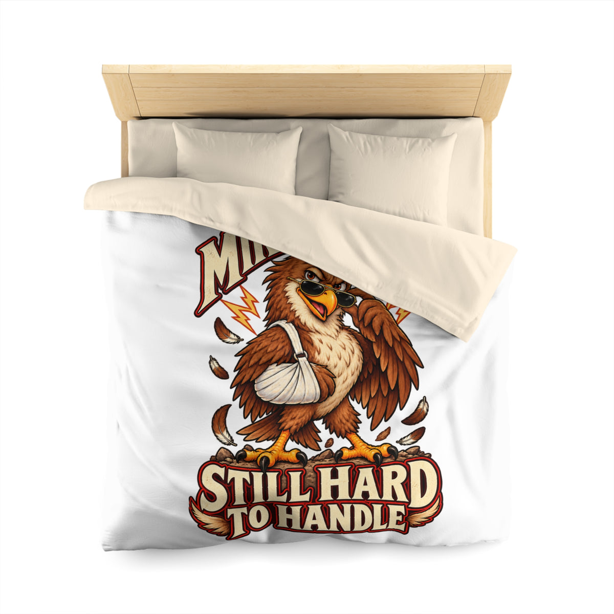 Mike Hawk Still Hard to Handle Eagle Microfiber Duvet Cover