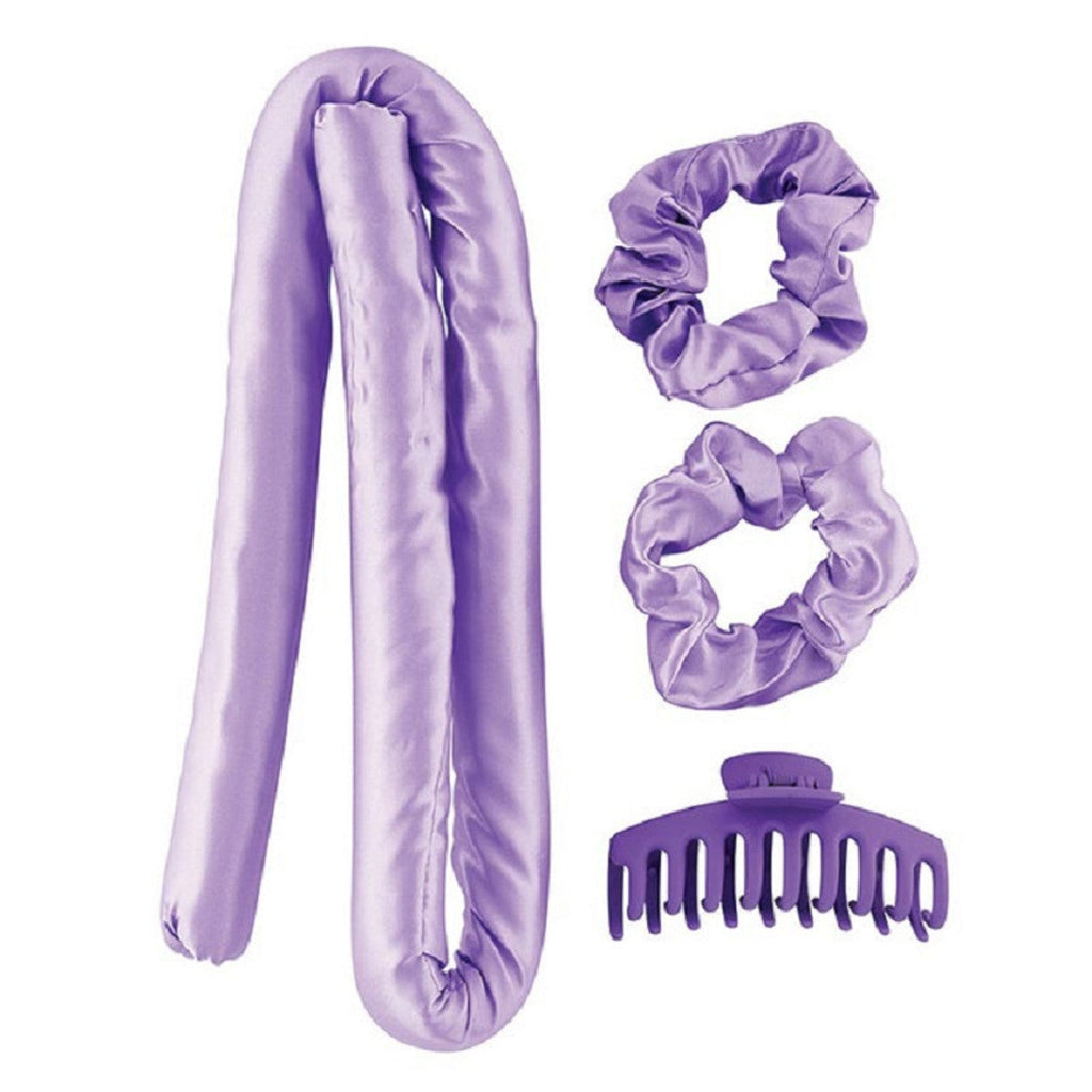 4-Piece Heatless Roller Set with Satin Storage Bag