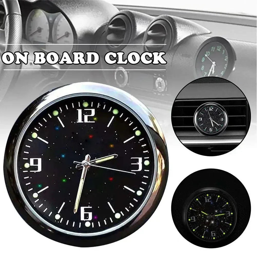 Luminous Car Clock Air Outlet Mini Quartz Clock with Clip | Auto Ornament Waterproof Accessory