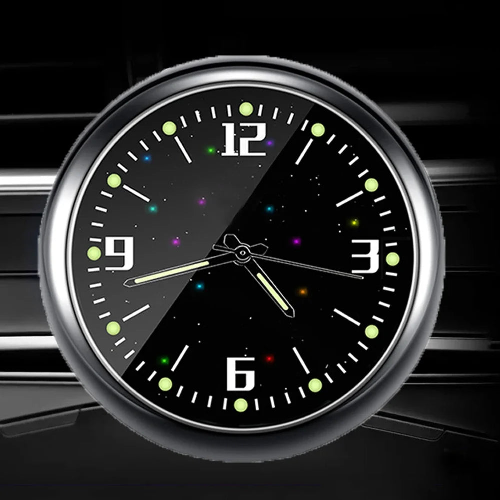 Luminous Car Clock Air Outlet Mini Quartz Clock with Clip | Auto Ornament Waterproof Accessory