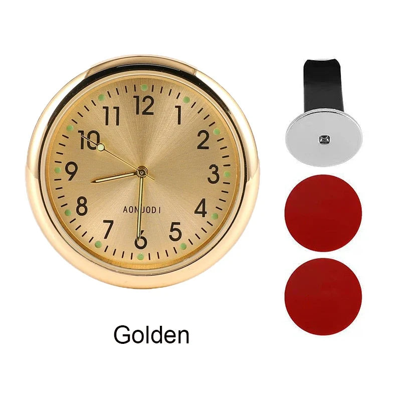 Luminous Car Clock Air Outlet Mini Quartz Clock with Clip | Auto Ornament Waterproof Accessory