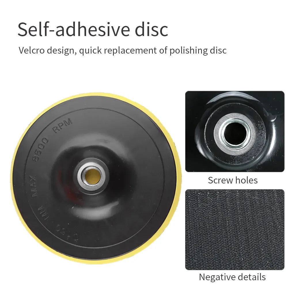 8Pcs 3/5/7 Inch Car Polishing Kit | Self-Adhesive Buffing and Waxing Pad Set with Drill Adapter