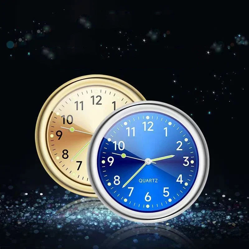 Luminous Car Clock Air Outlet Mini Quartz Clock with Clip | Auto Ornament Waterproof Accessory