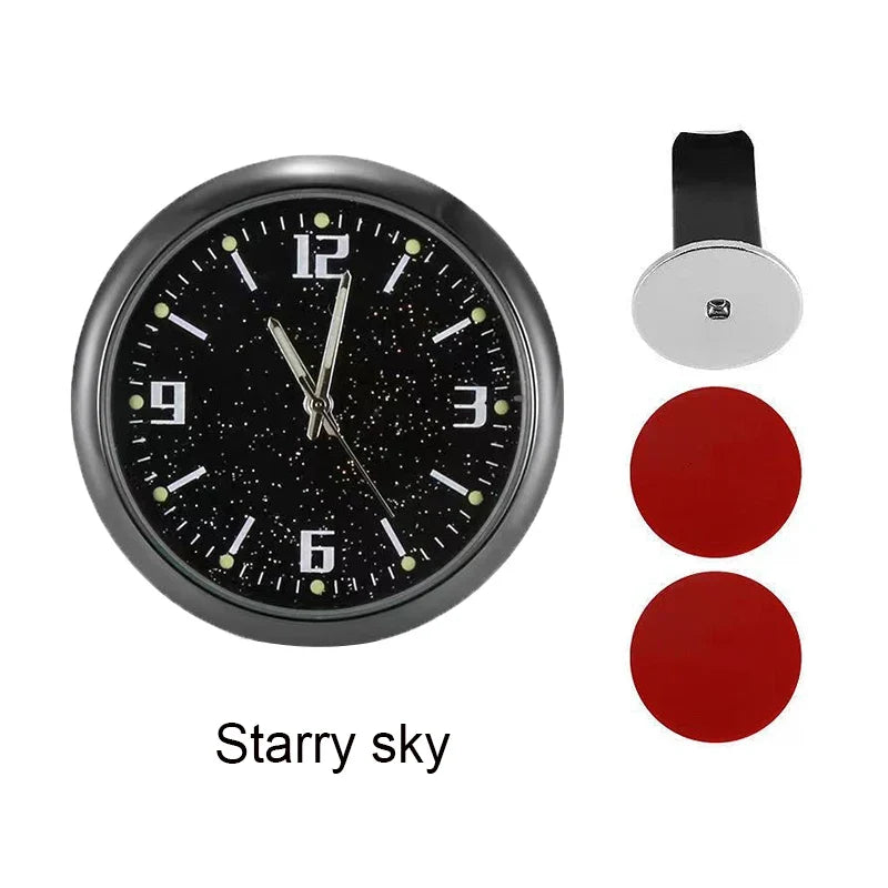 Luminous Car Clock Air Outlet Mini Quartz Clock with Clip | Auto Ornament Waterproof Accessory