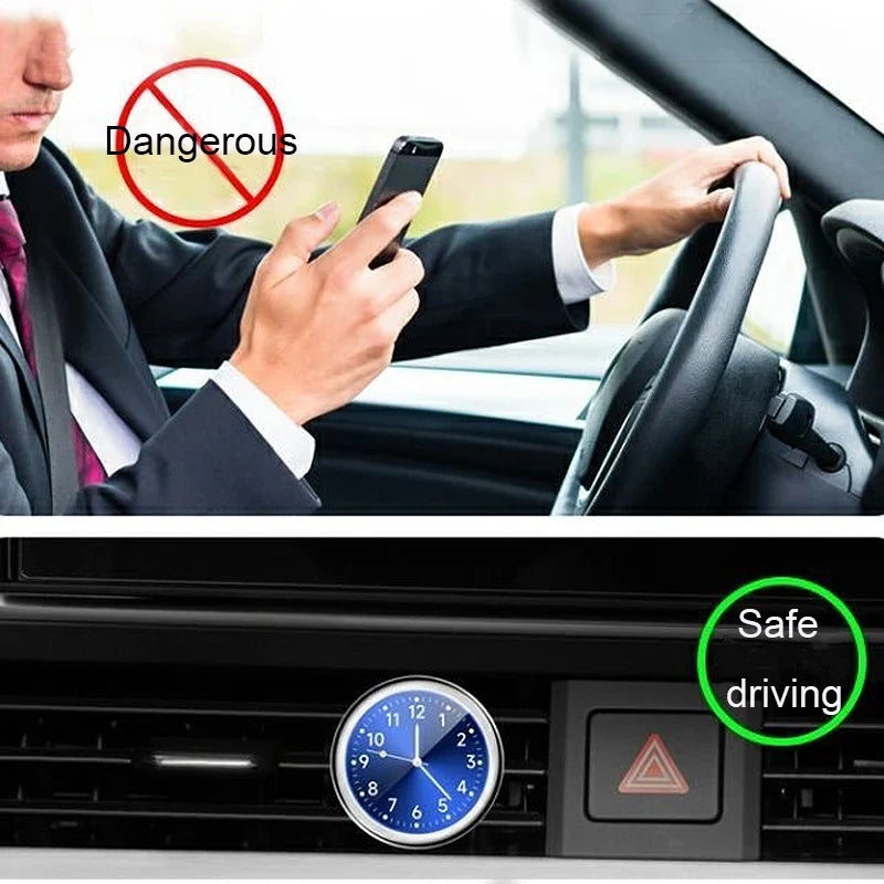 Luminous Car Clock Air Outlet Mini Quartz Clock with Clip | Auto Ornament Waterproof Accessory