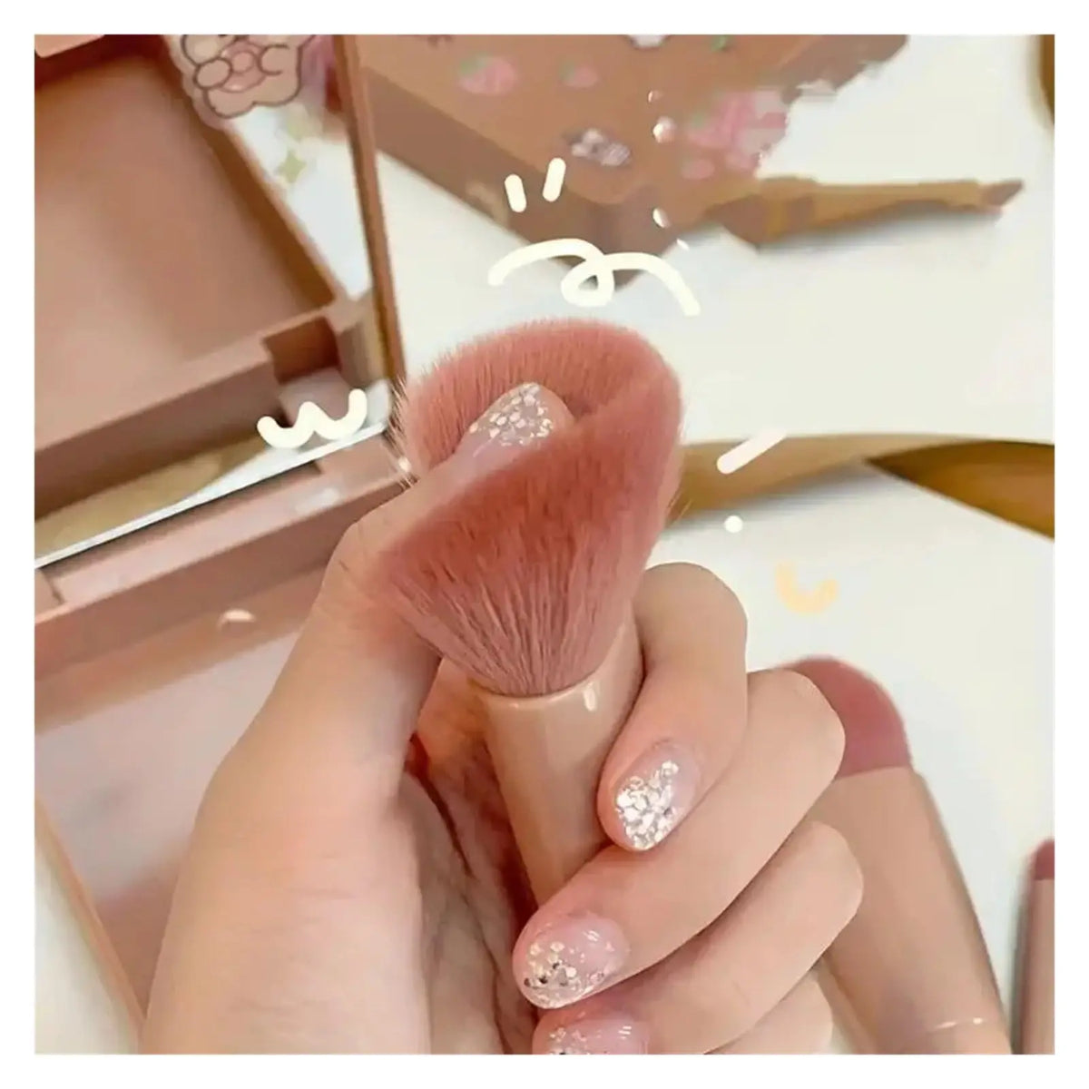 5-Piece Travel Makeup Brush Set with Mirror Case