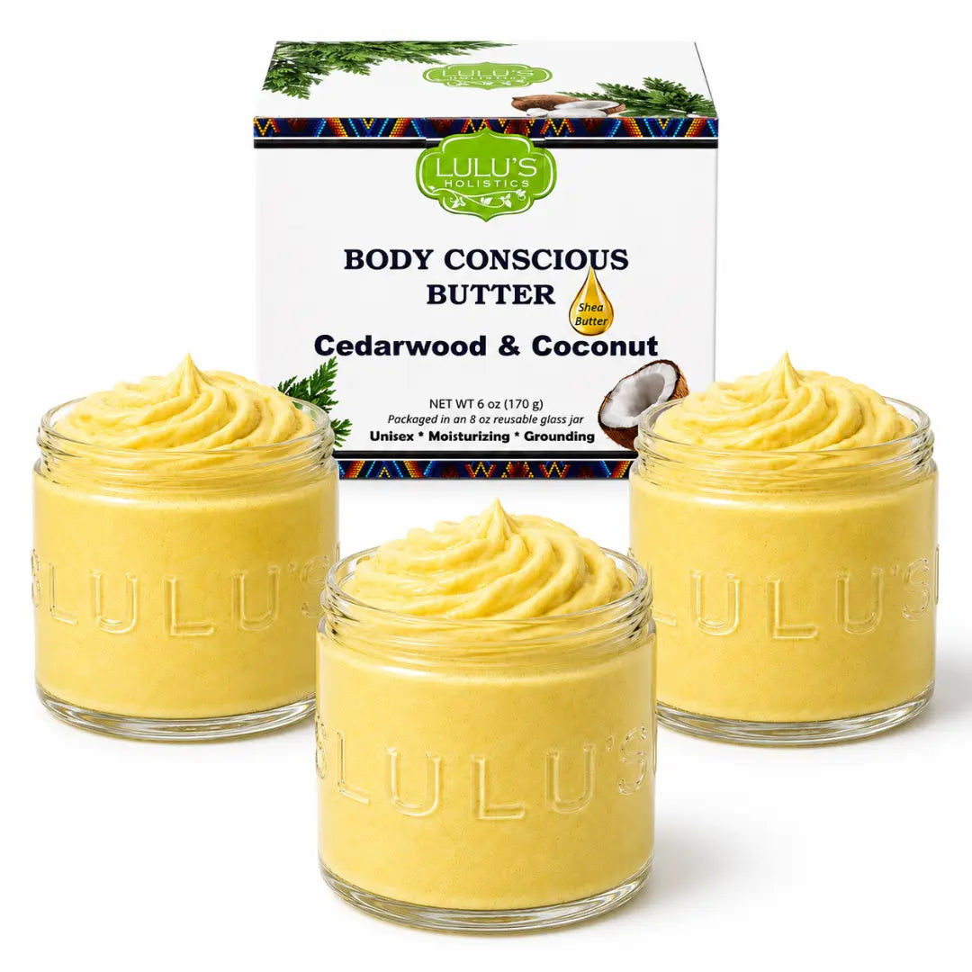 Lulu's Holistics Almond Coconut Glowing Whipped Body Butter with Raw African Yellow Shea Base