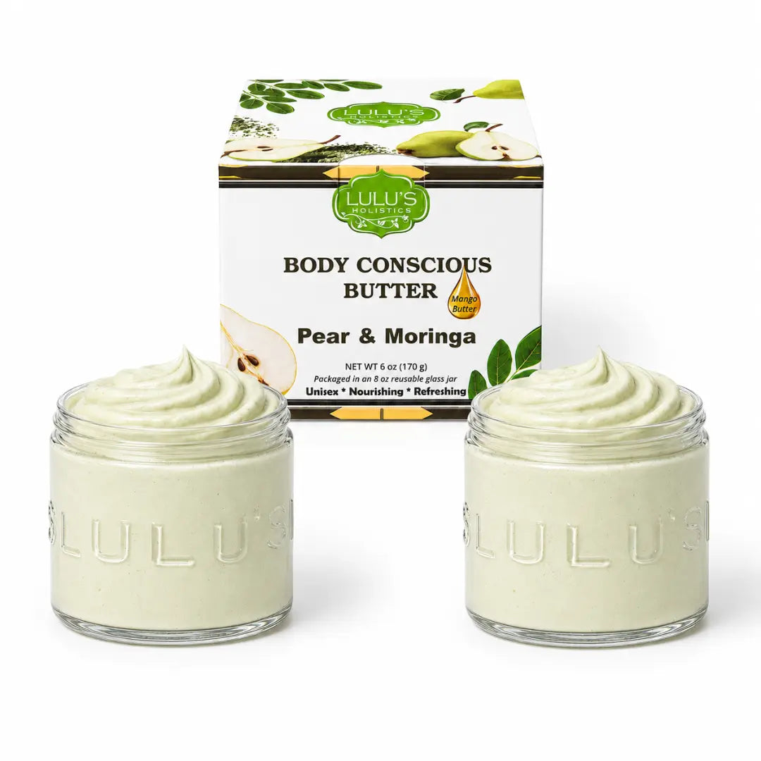 Lulu's Holistics Almond Coconut Glowing Whipped Body Butter with Raw African Yellow Shea Base