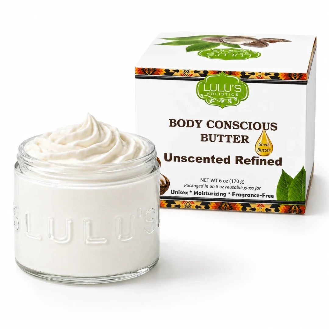 Lulu's Holistics Almond Coconut Glowing Whipped Body Butter with Raw African Yellow Shea Base