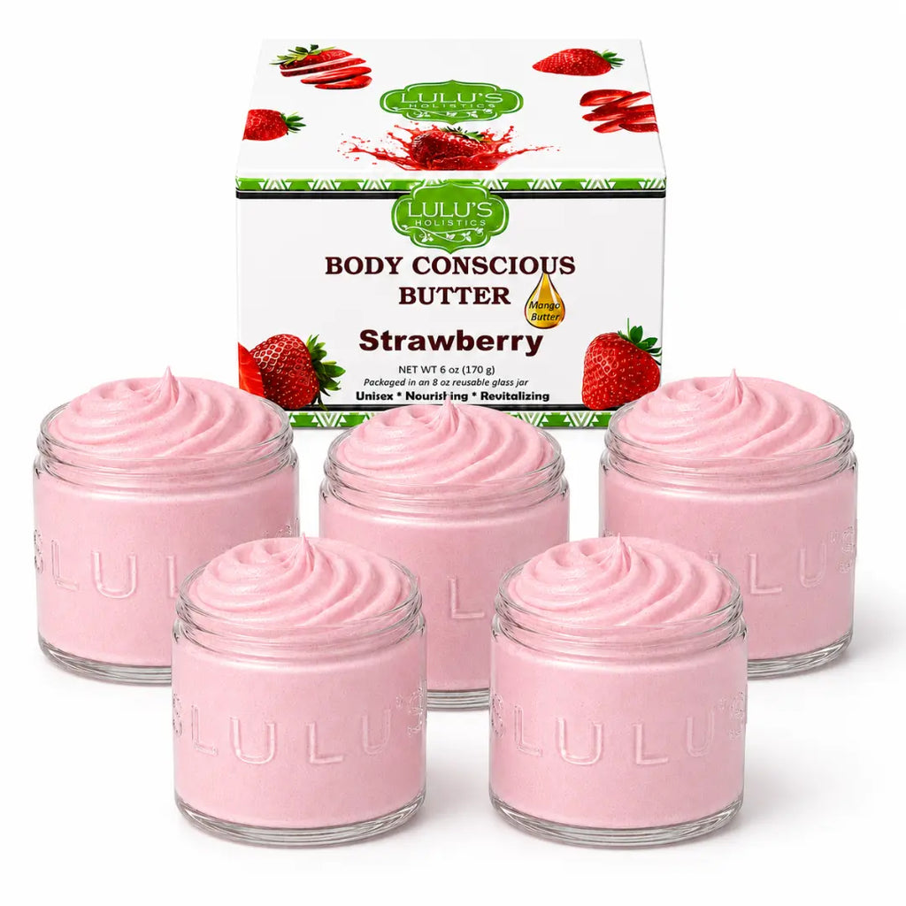 Lulu's Holistics Almond Coconut Glowing Whipped Body Butter with Raw African Yellow Shea Base